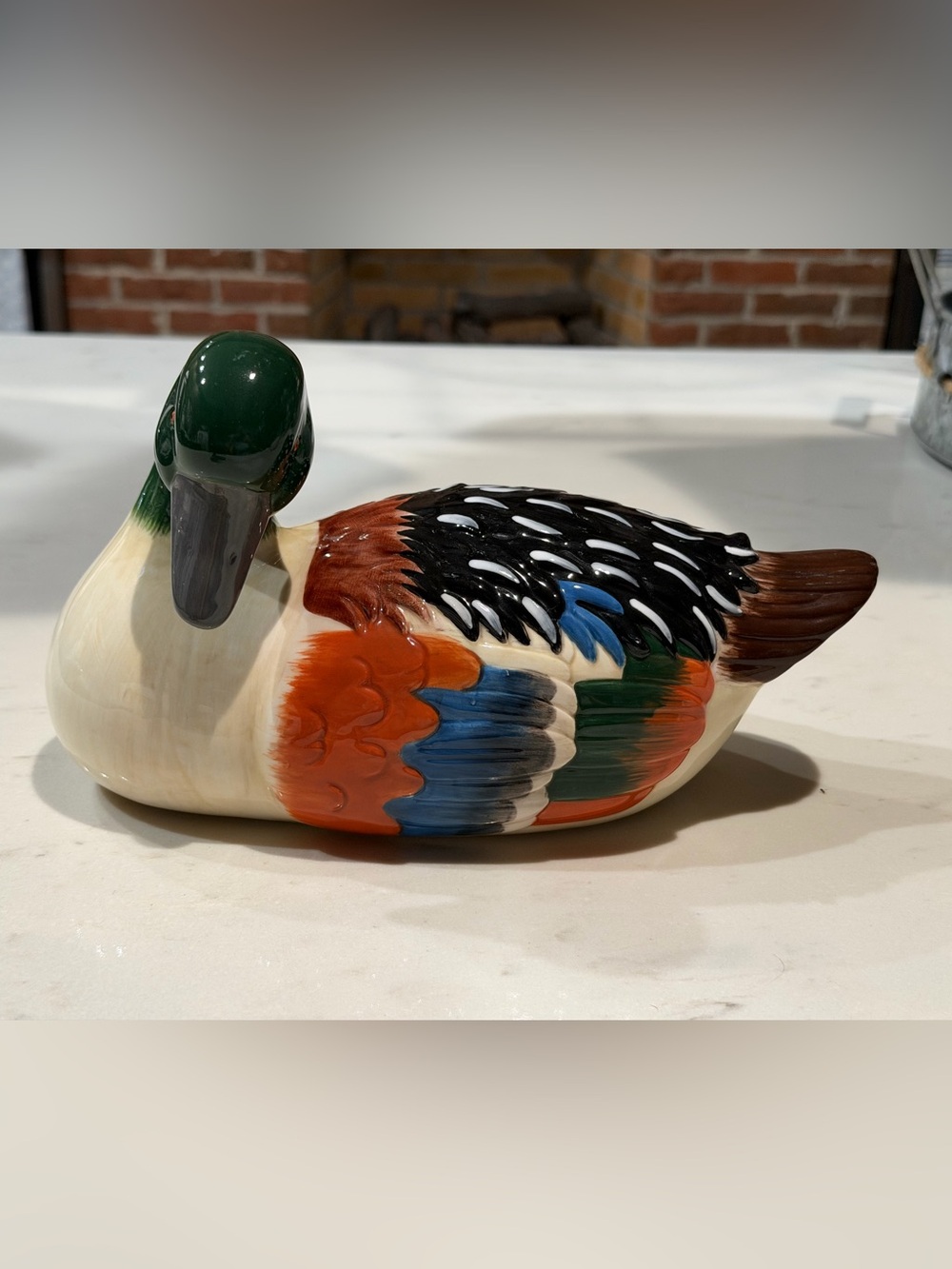 Colorful Ceramic Mallard Duck Figurine